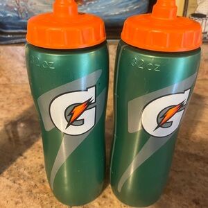 2 Gatorade Green and Orange 32 Oz Water Bottles.